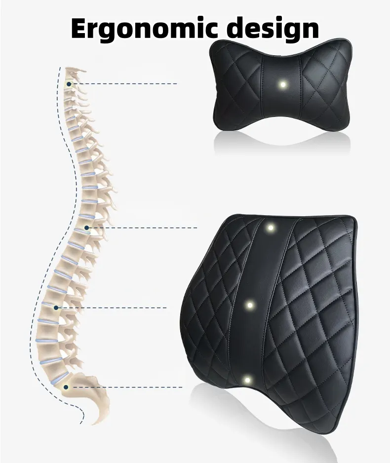 🔥Hot sale🔥Leather car seat cushion and lumbar support set(Special car LOGO)