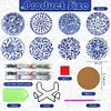 8pcs/set DIY Special Shape Diamond Painting DIY Coaster with Holder (Celadon)