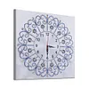 DIY Special Shaped Diamond Painting White Flower Wall Clock Craft Art Decor