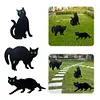 3Pcs Black Cat Garden Scarer Outdoor Cat Decorative Stakes for Home Garden Decor