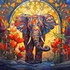 Elephant Glass Painting-Paint by Numbers Acrylic Painting 40*40CM