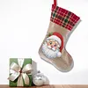 Linen Diamond Painting Christmas Socks 5D Rhinestone Xmas Socks for Kid Gift
