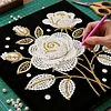 (25x25cm)DIY Pearl Painting Flower Framed Handmade Pearl Material Art Kit Living Room Decor