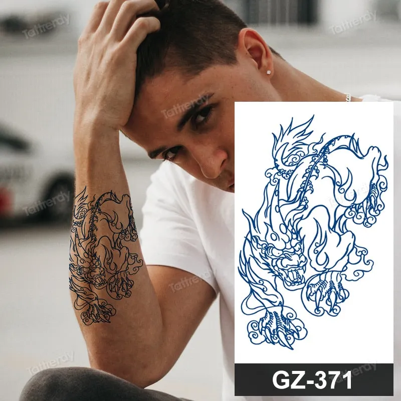 juice long lasting tatto sticker wings angel moon sun compass dragon fake tattoo waterproof transfer tatouage temporaire femme