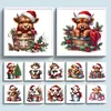 12pcs Christmas Yak-11CT Stamped Cross Stitch Set 12.5*12.5cm/4.92*4.92in