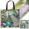 Peacock-11CT DIY Stamped Cross Stitch Shopping Bag 40*40cm/15.75*15.75in