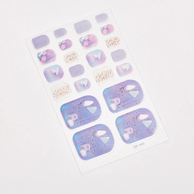 22 Tips/Sheet Shiny Nail Decoration Nail Adhesive Nail Accesoires Nail Art Decoration Nailart Sticker Adesivos Nail Tape