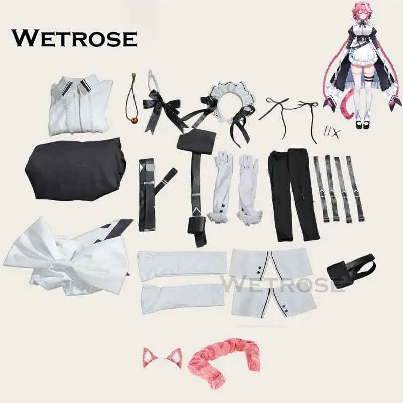 [Wetrose] Hololive EN Vtuber Raora Panthera Battle Maid Dress Cosplay Costume 