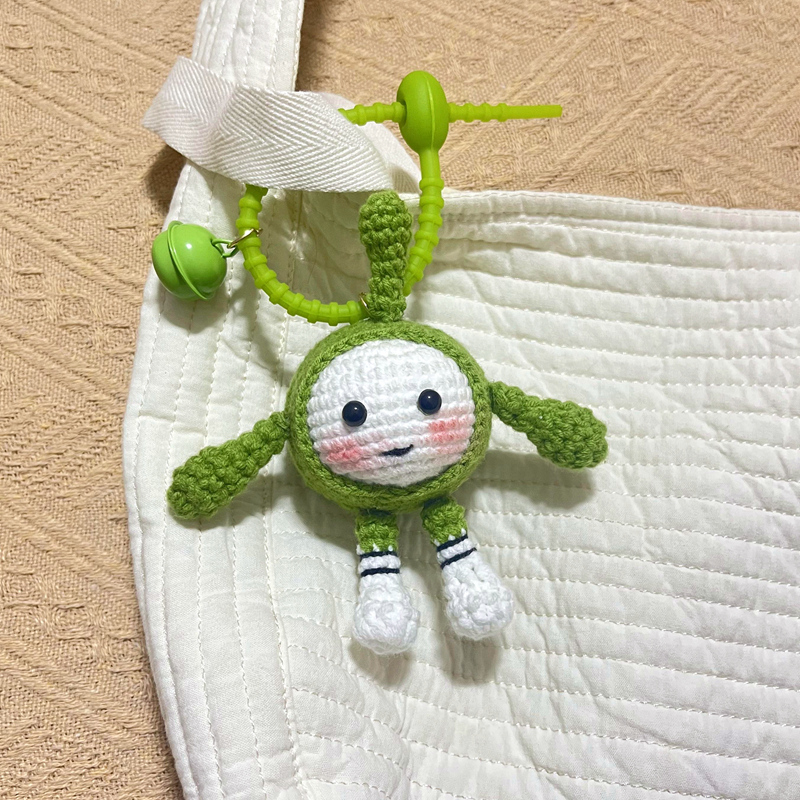 DIY Waffle Puff Ball Keychain Kit - Crochet Snowman Set