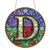 (Upgrade Size)DIY Double Sided Diamond Painting Alphabet Family Last Name Initial Sign Ornament with Chain Window Hanging Kit