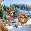 3Pcs Diamond Paintin Acrylic Christmas Reindeer Hanging Pendant Kits for Beginner