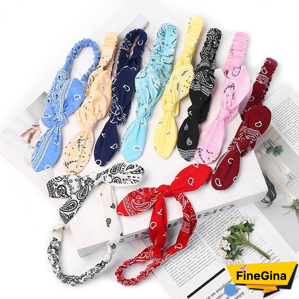 Bohemian Girls Hairband Hair Accessories Print Headbands Vintage Women Headband Cross Top Knot Elastic Hairband Soft Bandanas