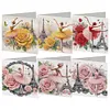 (US Local)6Pcs Ballet 5D DIY Diamond Painting Greeting Card Craft for Friend Family Lover Kit