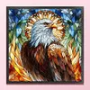 Glass Painting Eagle-11CT Stamped Cross Stitch 45*45cm/17.72*17.72in