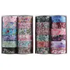 12/24 Rolls Adhesive Tape Reusable Flower Washi Tape Set Artwork Decorative Tape DIY Diamond Art Accessories