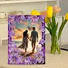 Special Shape Purple Lily Table Top Diamond Painting Frame Kits for Families