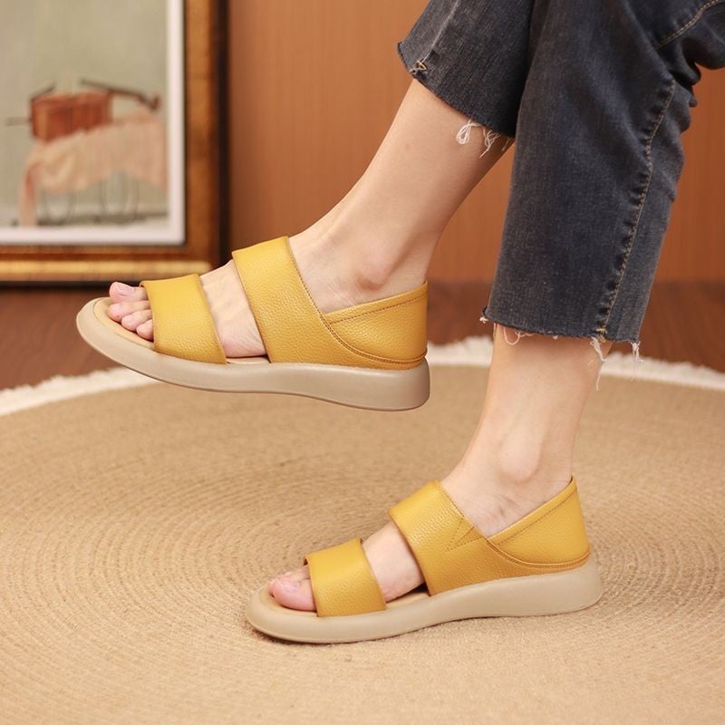 Bigedite- New Thick Soled Women's Fashionable Leather Sandals