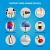 USB Cable Multi Charging Cord: 100W 4FT Black Braided Flat Cable 4-in-1 with AC Type Micro Lightning Plug &ndash; Fast Charging and Data Transfer EDC