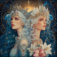 Twin Moon Goddesses - Diamond Painting