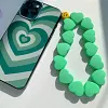 European and American high-grade rose red heart resin mobile phone lanyard ins style yellow smiley face anti-lost bracelet
