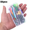 86Pcs/Set Lure Kit Metal Spinner Lures Soft Lure Minnow Hooks Simulation Bait
