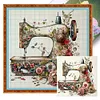 Sewing Machine - 14CT Cross Stitch - 40*40cm
