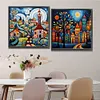 (US Local)2pcs/set House-14CT Stamped Cross Stitch Kit(40x40cm)
