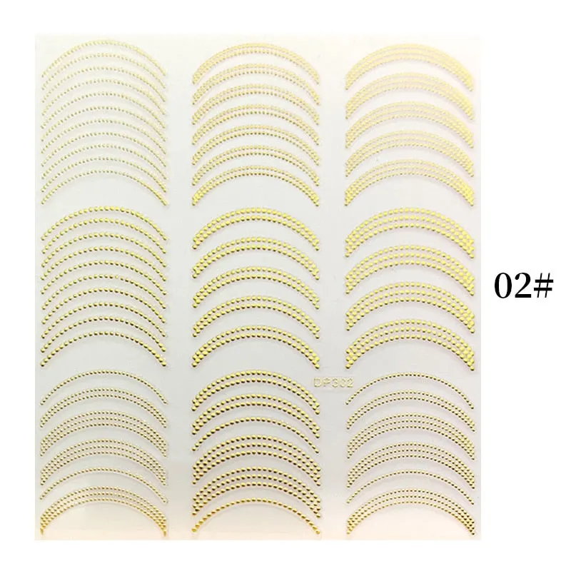 1 Sheet Christmas 5D Nail Stickers Gold And Sliver Snowflakes Transfer Nail Decals Slider Decoration For Manicuries