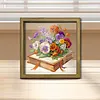 Diamond Painting Wooden Double-Sided Flowers Book Ornaments Kit with Photo Frame Desktop