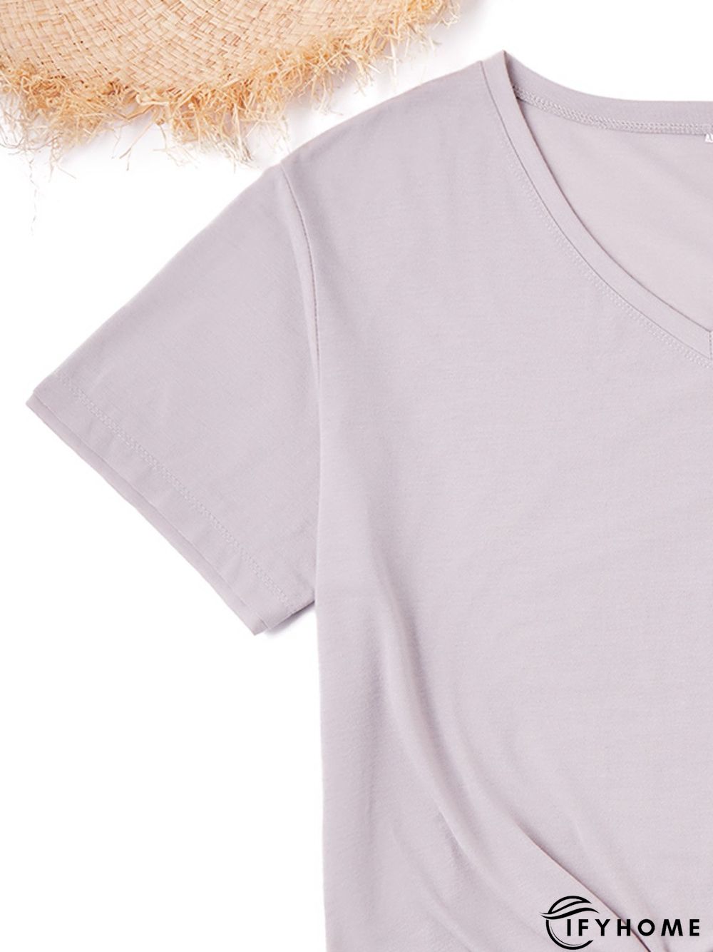 Cotton Holiday Short Sleeve V Neck T-shirt | IFYHOME