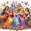 Princesses - 11CT Stamped Cross Stitch - 50*50cm - Disney