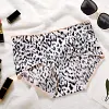 Ice silk seamless large size satin leopard print briefs