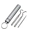 304 portable toothpick stainless steel household flossing mini multi-function tool