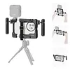 PA017 Universal Mobile Phone Cage Telescopic Adjustment Photography and Video Stand Stabilizer Double-Handed Cold Shoe Extension Cage
