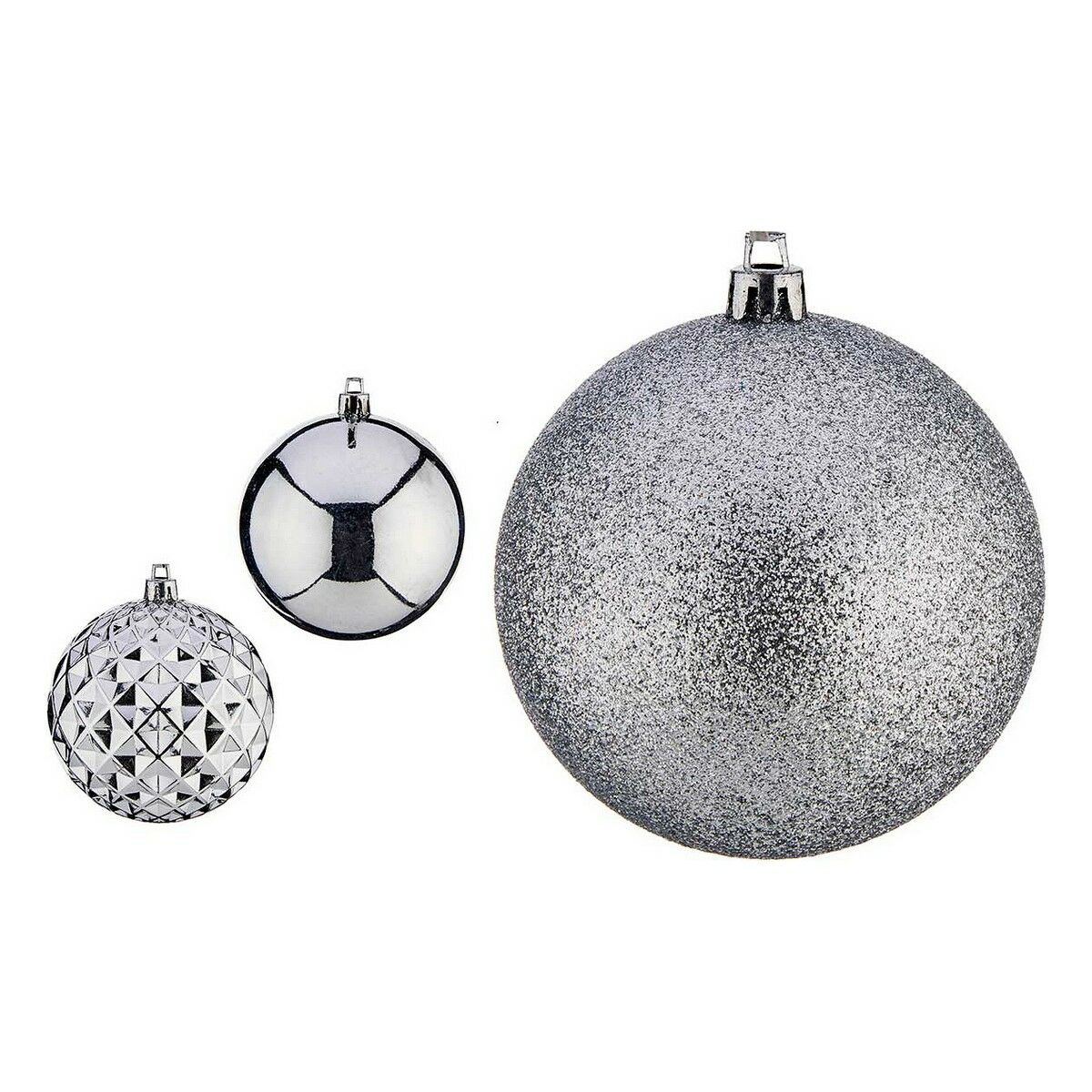 Christmas Baubles Krist+ Silver PVC &Oslash; 8 cm 3 Units