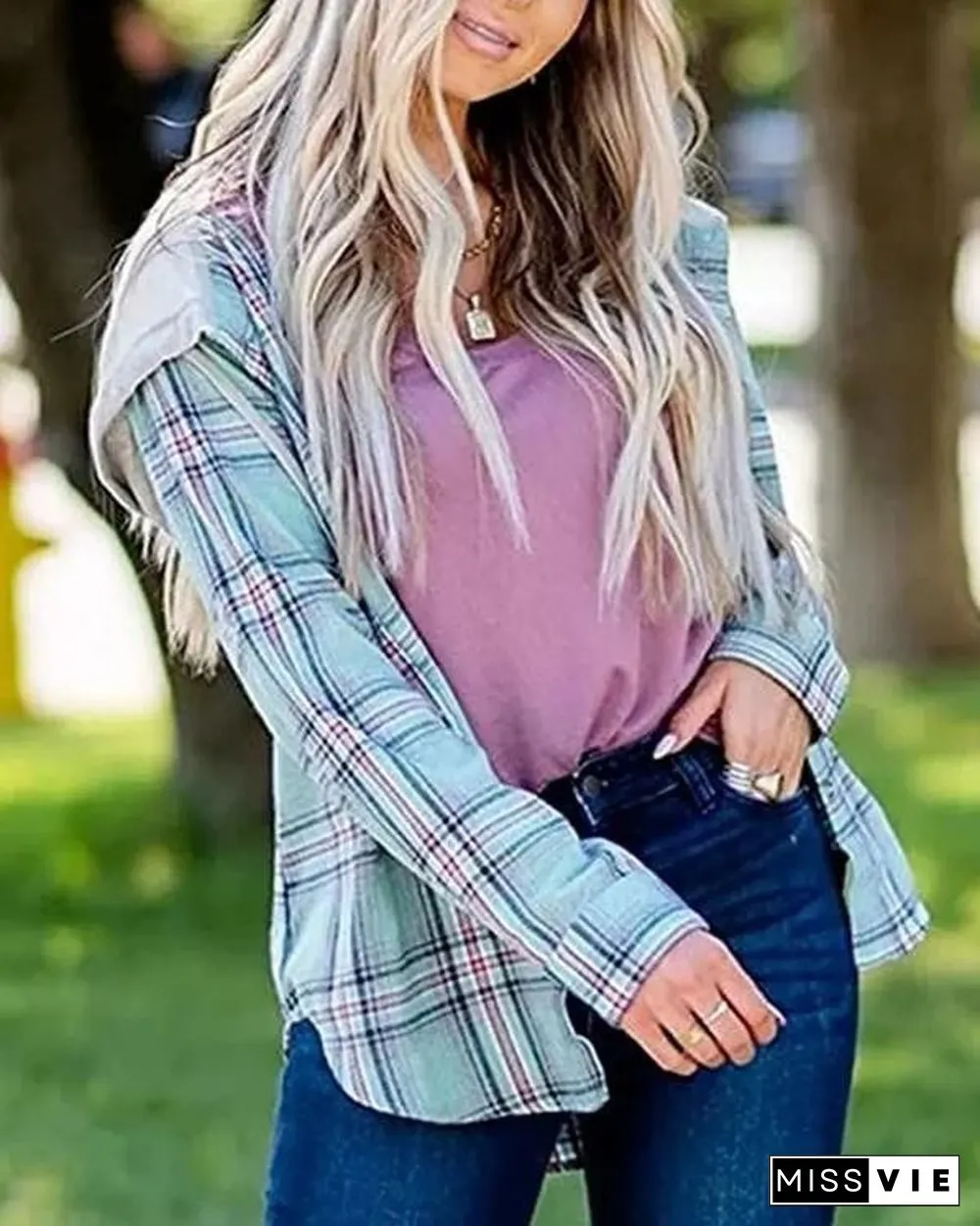 Oversizd Fit Button Up Hoodies Casual Multi Colored Hooded Flannel Shirt