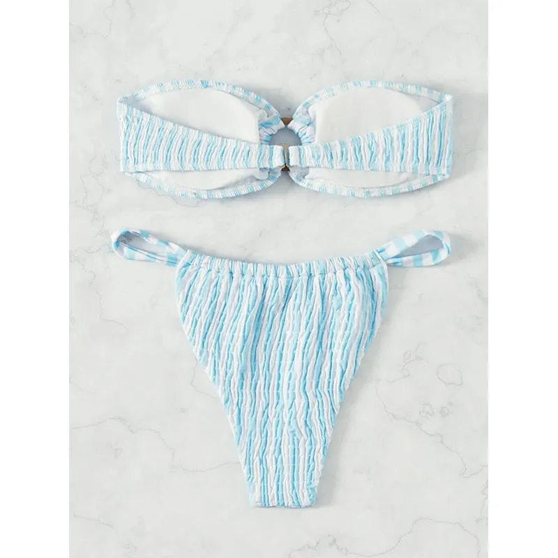 Peachtan high cut bikini set micro swimsuit women bandeau bathing suits swimwear conjunto biquinis feminino trajes de ba&ntilde;o mujer