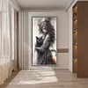 Black Cat Girl-11CT Stamped/14CT Counted Cross Stitch 50*100cm/19.69*39.37in(Big Size)