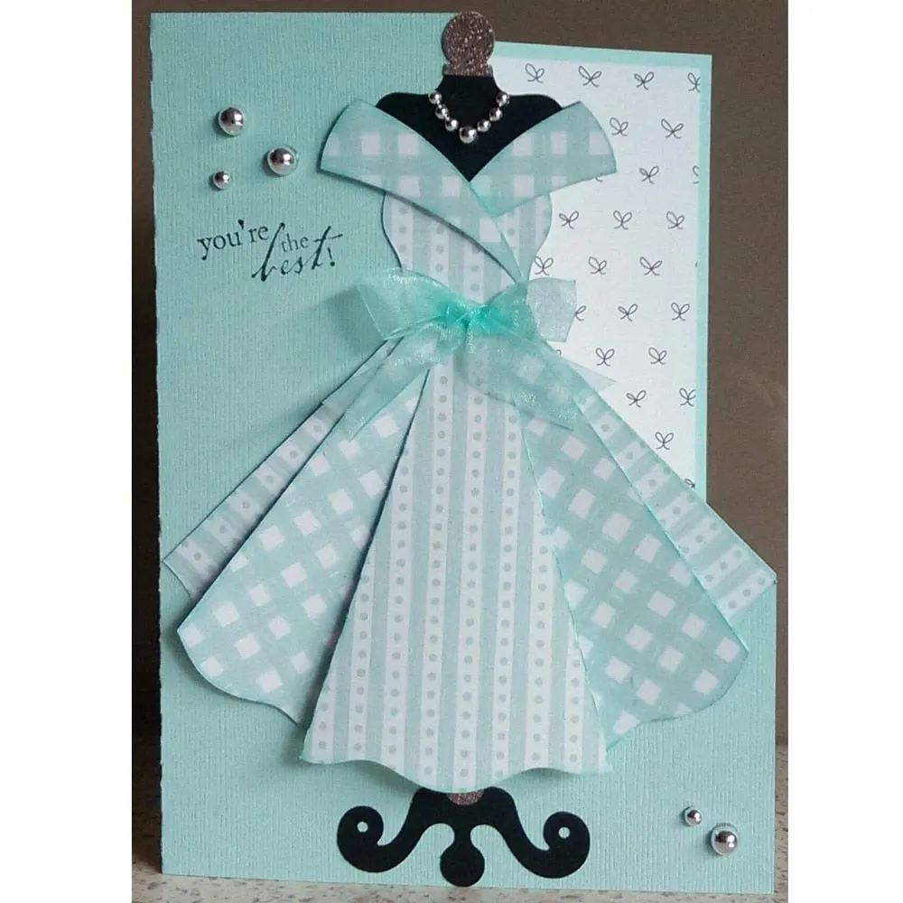 New 9PcsSet Cute Princess Dress Metal Dies Scrapbooking Metal Cutting Dies Craft Stamps die Cut Embossing Card Making Stencil