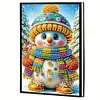 (US Local)50-Page A5 Snowman Diamond Painting Notebook for Adult Holiday Birthday Gift