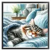 (Counted/Stamped)Cat Sleeping Under The Quilt-11CT Cross Stitch 40*40cm/15.75*15.75in