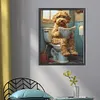 (Stamped/Counted) Dog Sitting Toilet-11CT Cross Stitch 40*50cm