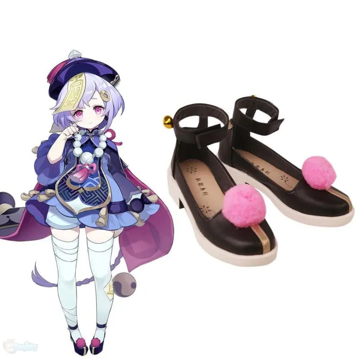 Genshin Toys Qiqi Black Cosplay Shoes 