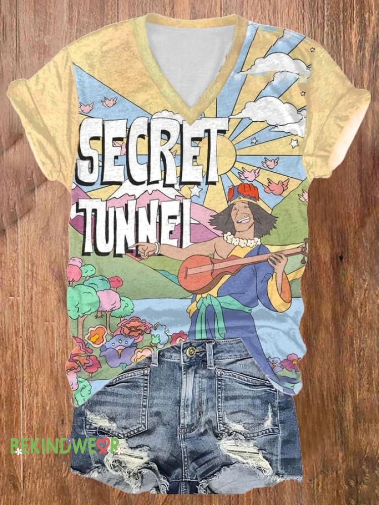 Women&rsquo;S Hippie Print T-Shirt Picture 1 / S