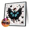 Black Butterfly Girl-Partial Special Shaped Diamond painting 30*30CM