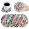 [Upgrade]4Pcs Acrylic Special Shape Flower DIY Waterproof Diamond Painting Coaster