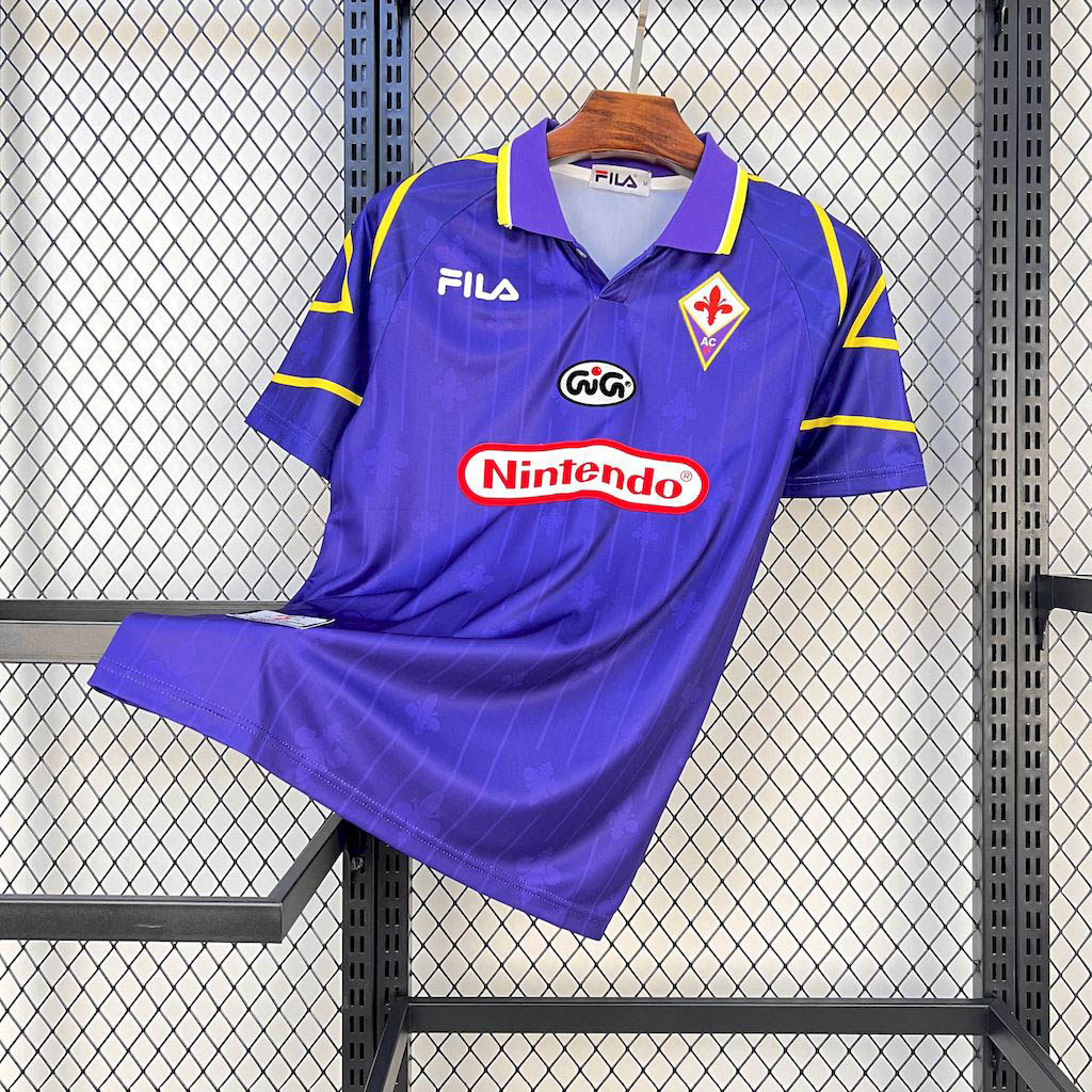 1997-1998 Retro Fiorentina Home Football Shirt 1:1 Thai Quality Maxi Kit
