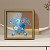 Diamond Painting Wooden Double-Sided Turtle Ornaments Kit with Photo Frame Desktop