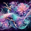 Flowers And Dancing Girl-Partial Special Shaped Diamond painting 30*30CM