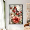 Vintage Butterfly Hibiscus - 11CT Stamped Cross Stitch 40*60cm/15.75*23.62in（Poster Cross stitch）